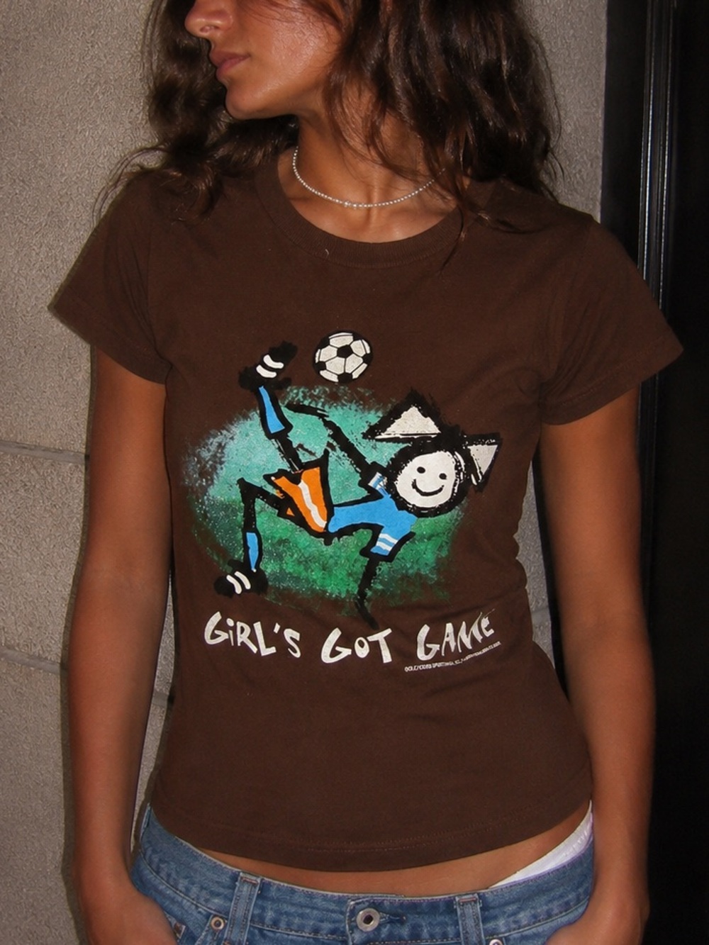 Y2K Girls Got Game Soccer Baby Tee Size Small
